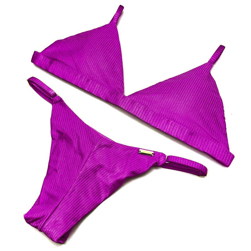 Calcinha Fixa Fucsia Canelado Antigo