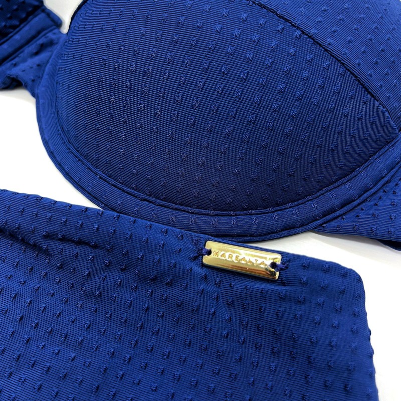 Calcinha Hot Pants Confort Azul Marinho Dots