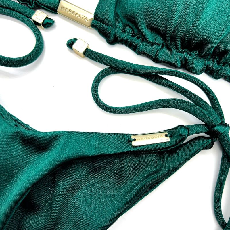 Conjunto Cortininha Fio Verde Musgo Glow
