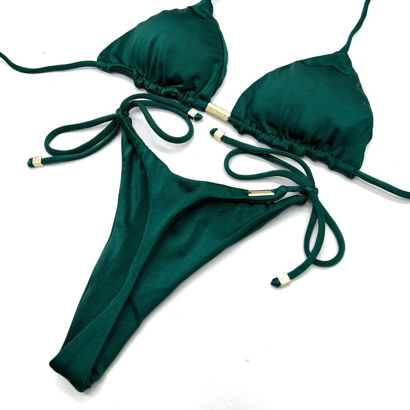 Conjunto Cortininha Fio Verde Musgo Glow