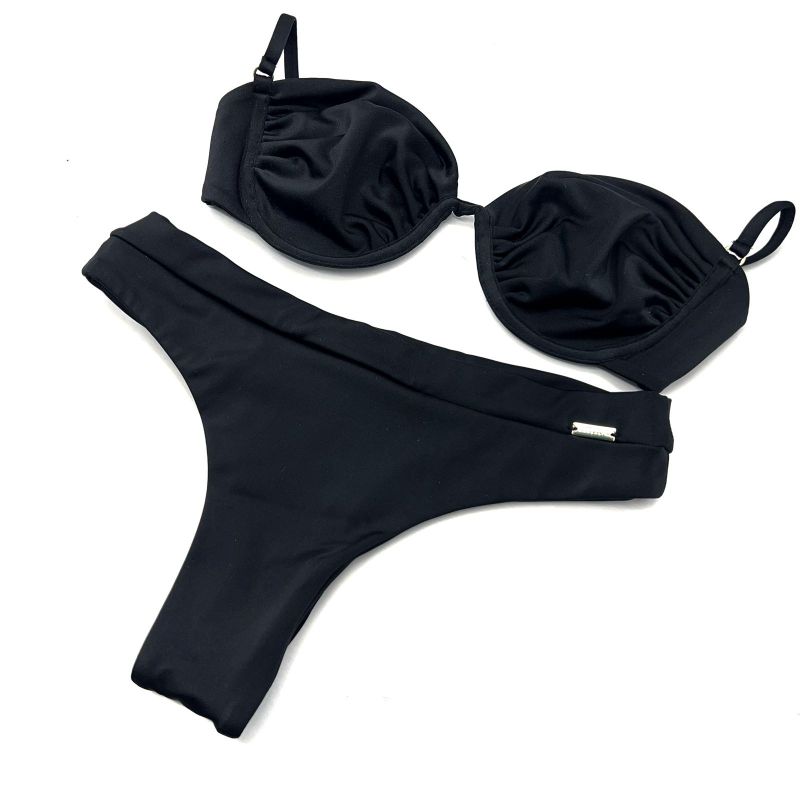 Conjunto Hawaii Meia Taça Preto Liso