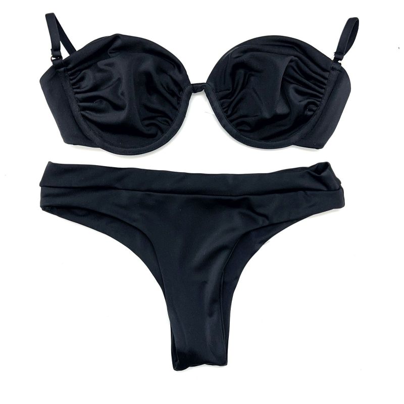 Conjunto Hawaii Meia Taça Preto Liso