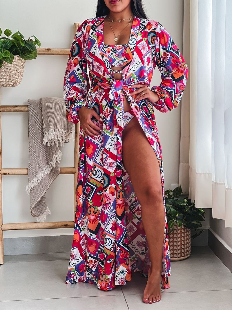 Saída de Praia Princesa Estampa Vibes