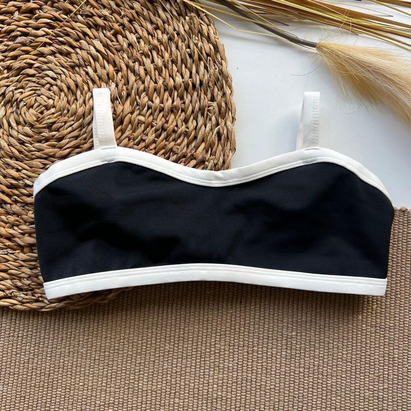 Top Mônaco Duo / Preto e Off White