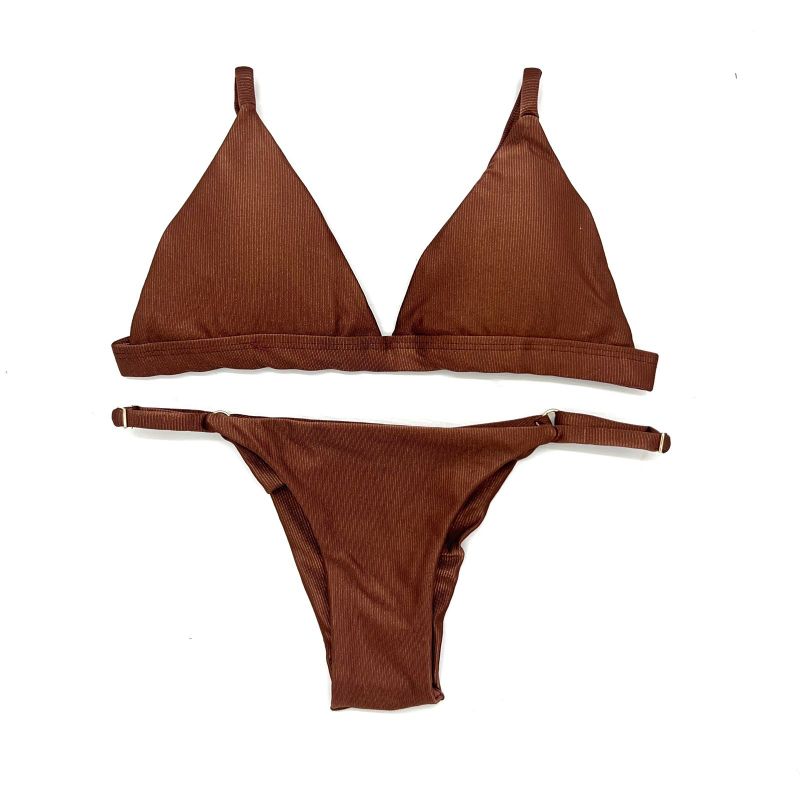 Conjunto Fixo Marrom Avelã Canelado