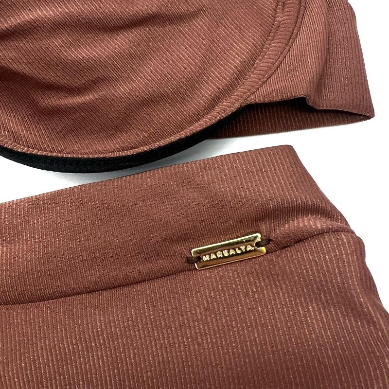 Conjunto Retrô Marrom Avelã Canelado