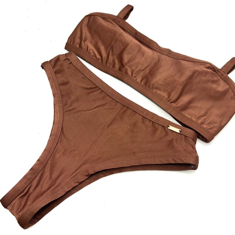 Conjunto Mônaco Marrom Avelã Canelado
