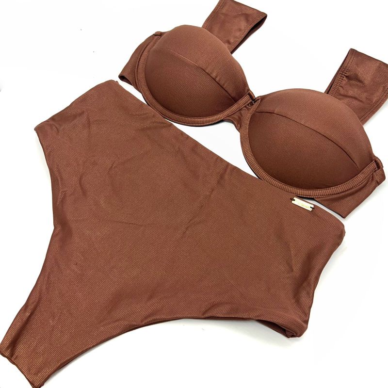 Calcinha Hot Pants Confort Marrom Avelã Canelado