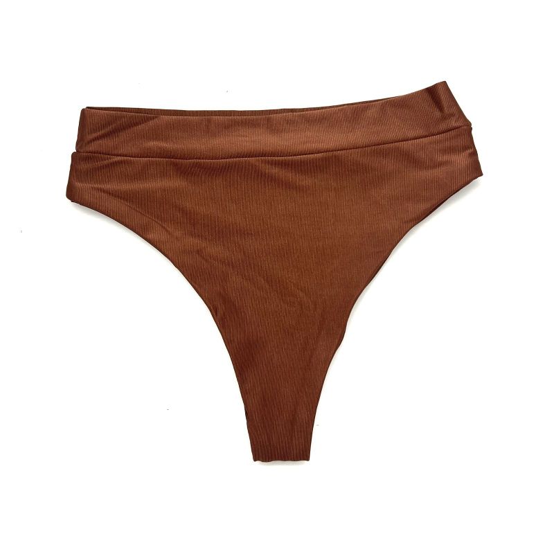 Calcinha Hot Pants Tradicional Marrom Avelã Canelado