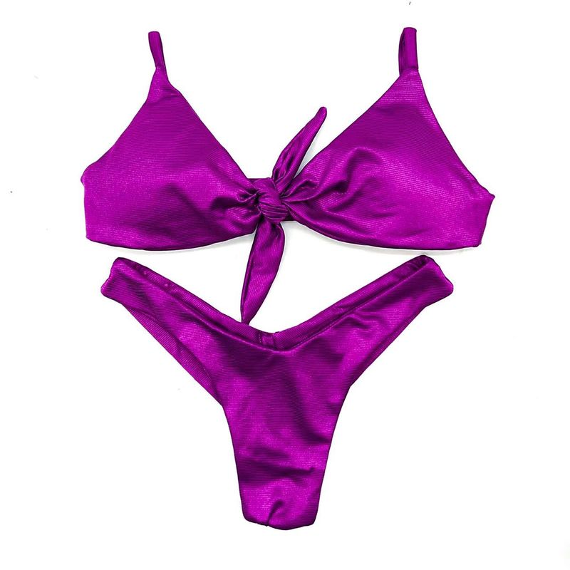 Conjunto Laço Fucsia Canelado