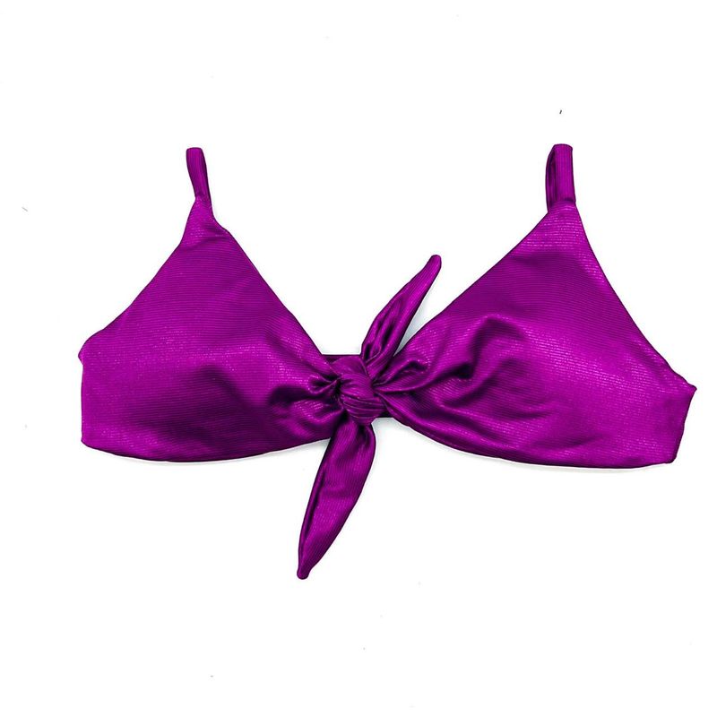 Top Laço Fucsia Canelado