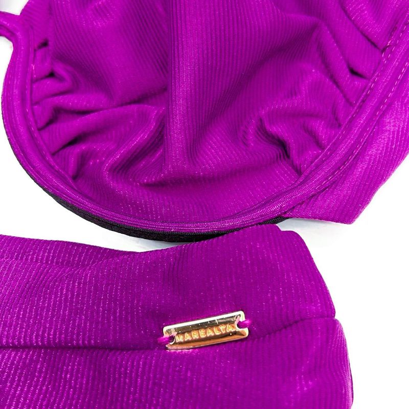 Top Hawaii Meia Taça Fucsia Canelado