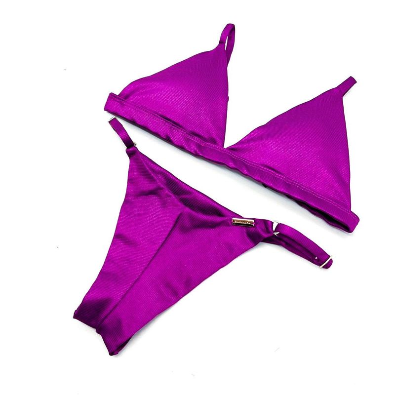 Calcinha Fixa Fucsia Canelado