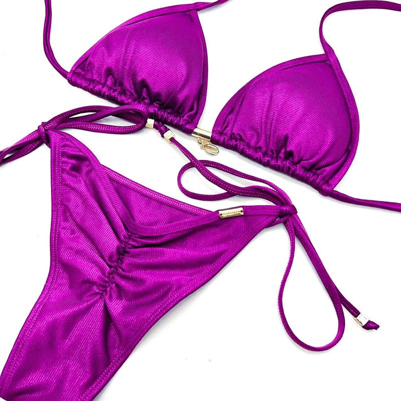 Calcinha Lacinho Fucsia Canelado