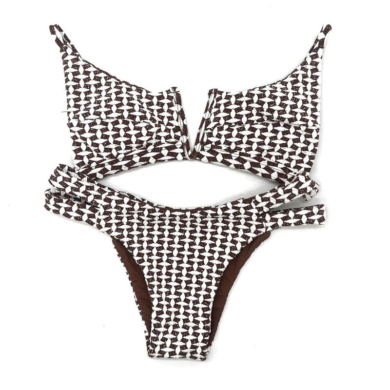 Conjunto Maldivas Crochete Marrom
