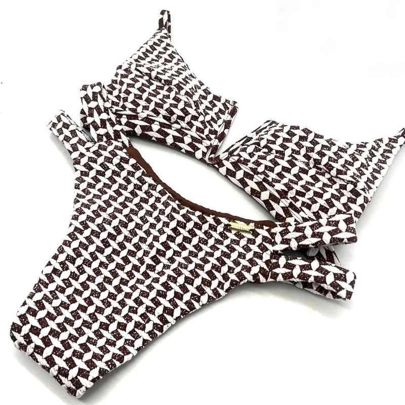 Conjunto Maldivas Crochete Marrom
