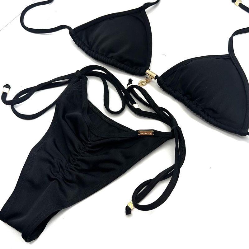 Conjunto Cortininha Preto Liso