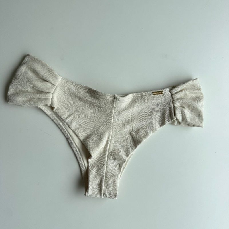 (GG) Off White texturizado - Calcinha tira larga GG