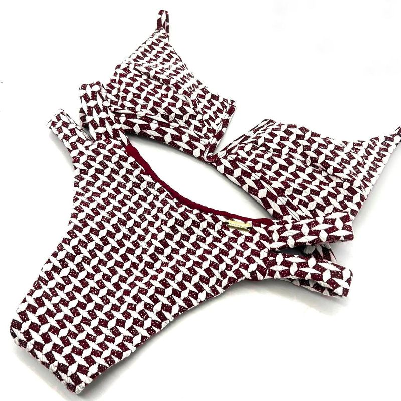 Conjunto Maldivas Crochete Cereja