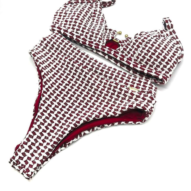 Calcinha Hot Pants Tradicional Crochete Cereja