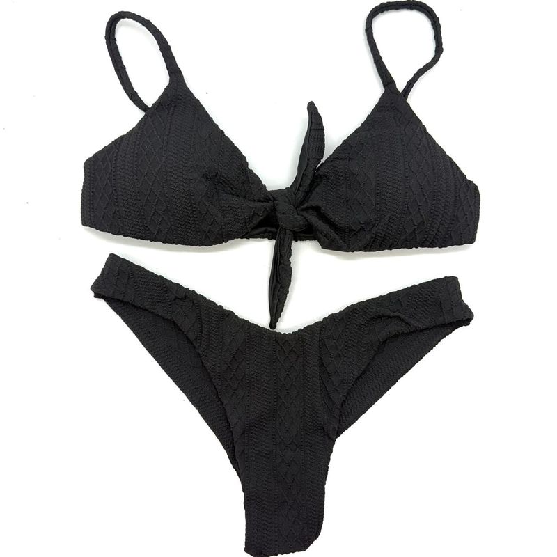 Conjunto Laço Crochete All Black