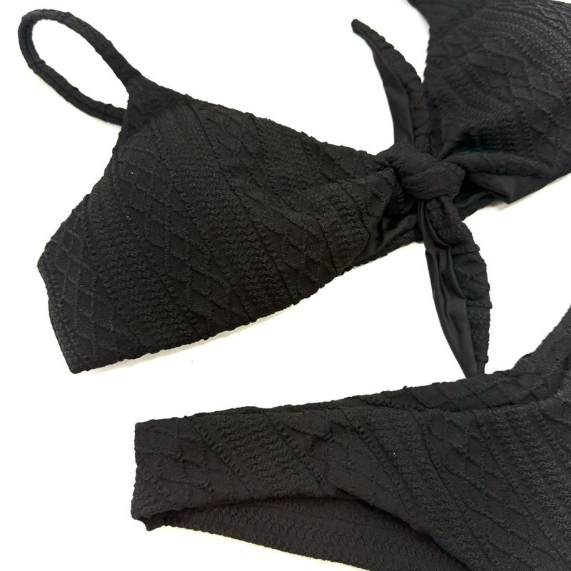 Top Laço Crochete All Black