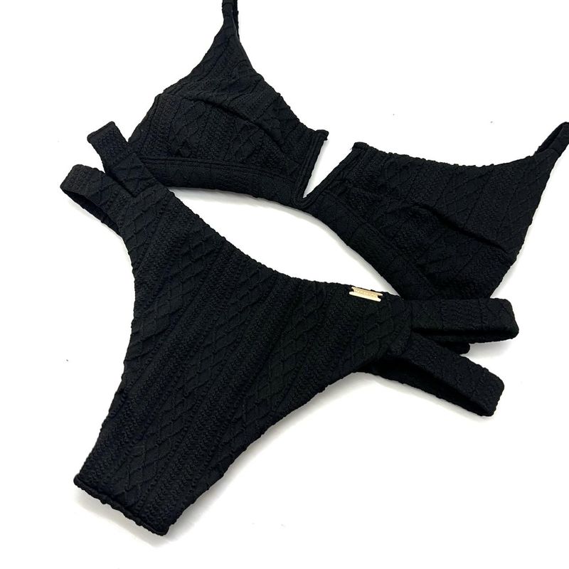 Calcinha Maldivas Crochete All Black