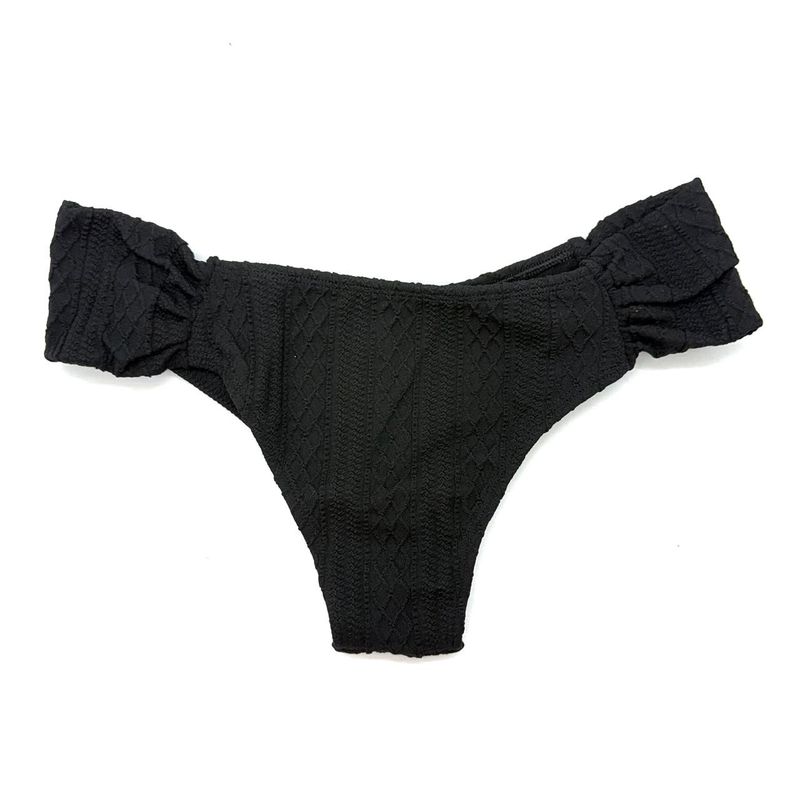 Calcinha Tira Larga Crochete All Black