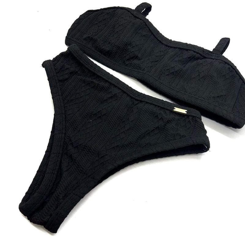 Calcinha Mônaco Crochete All Black