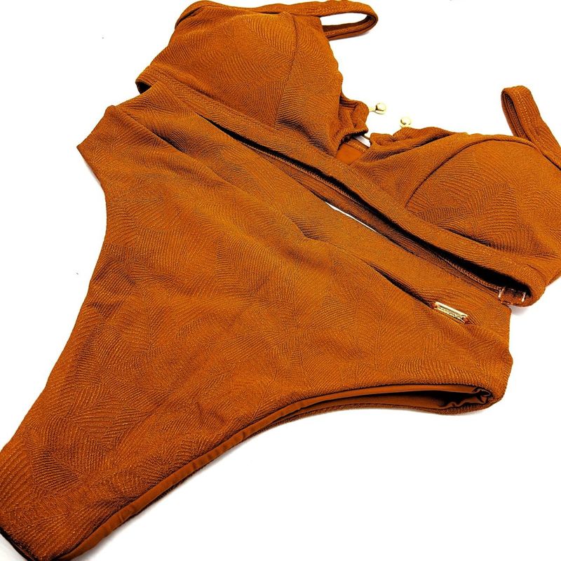 Calcinha Hot Pants Tradicional Terracota Texturizado