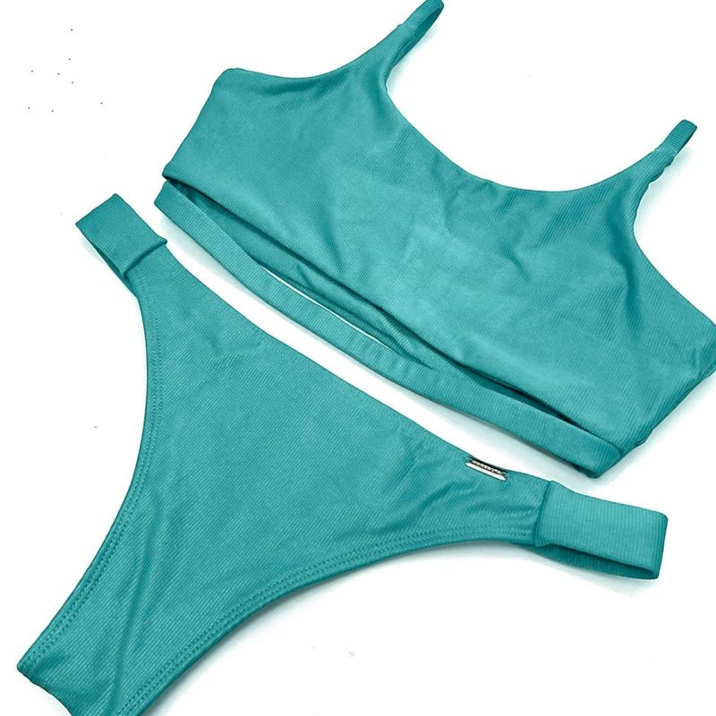 Conjunto Ousadia Verde Água Canelado