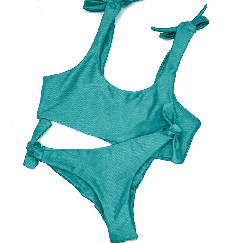 Conjunto Dubai Verde Água Canelado