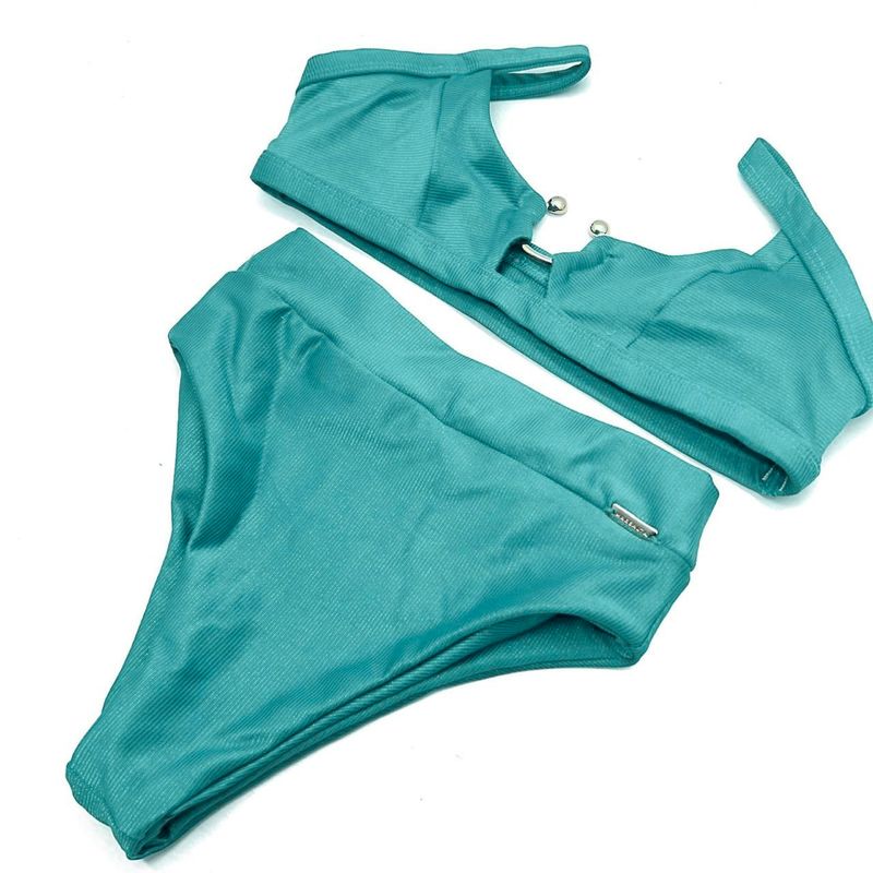 Conjunto Santorini Verde Água Canelado