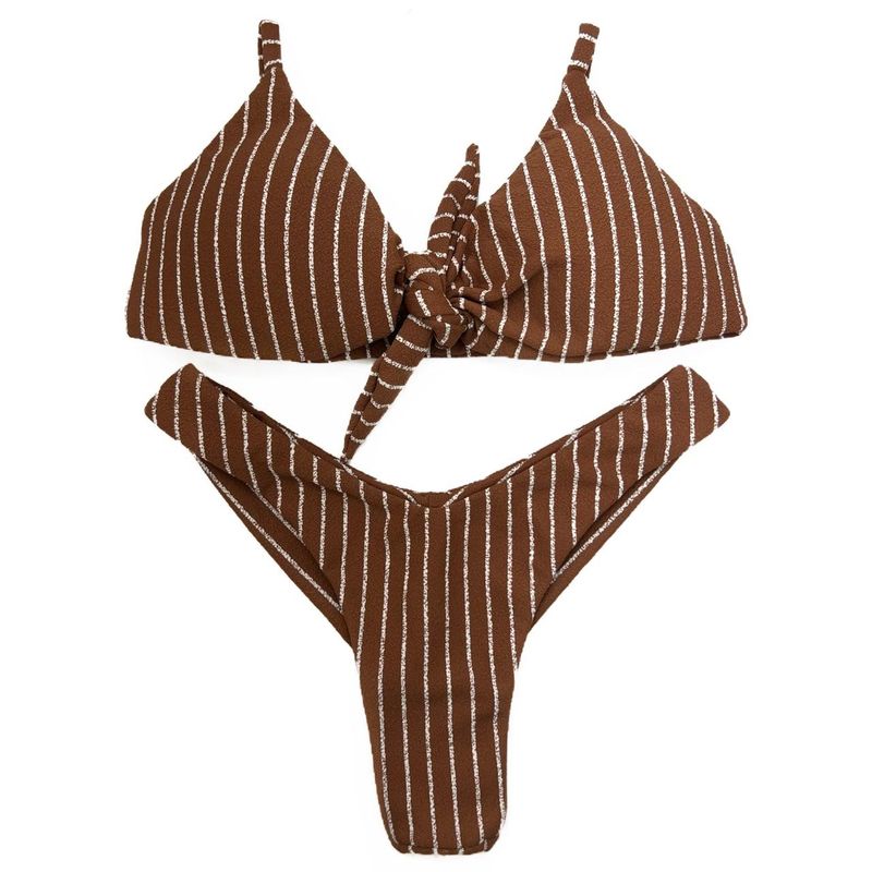 Conjunto Laço Caramelo Listrado