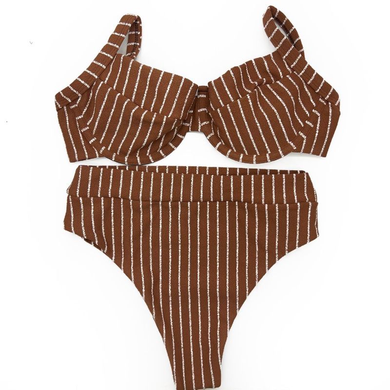 Conjunto Retrô Caramelo Listrado