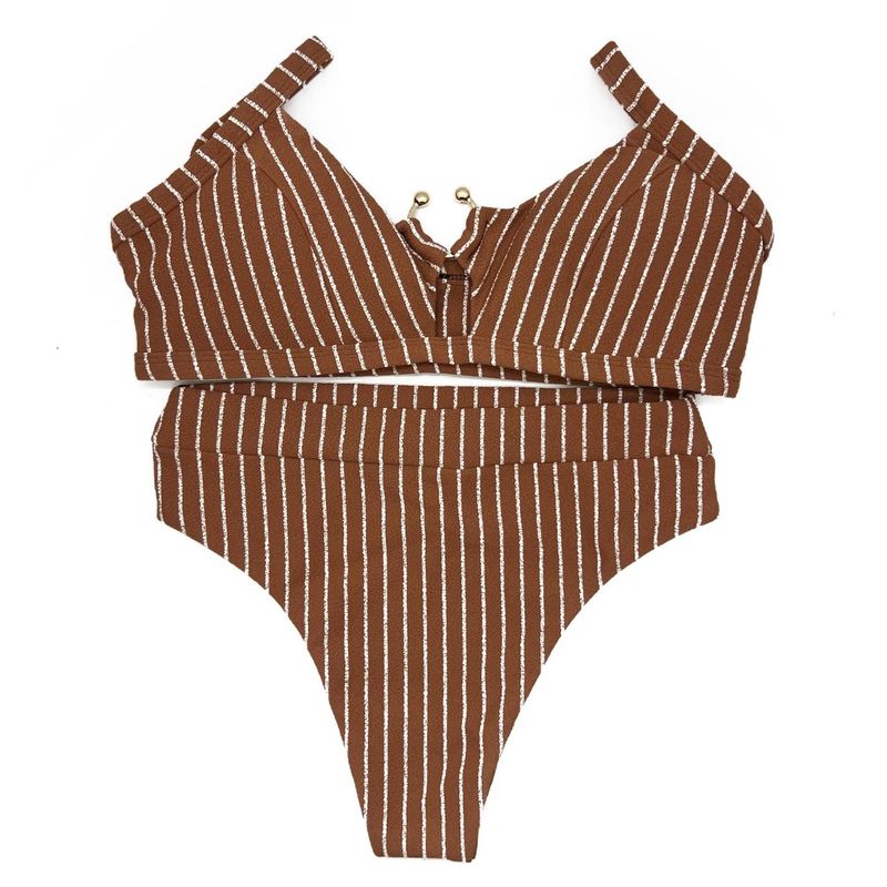 Conjunto Santorini Caramelo Listrado