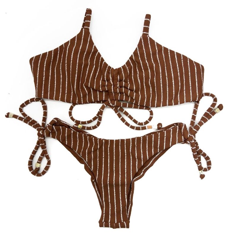 Conjunto Cancun Caramelo Listrado