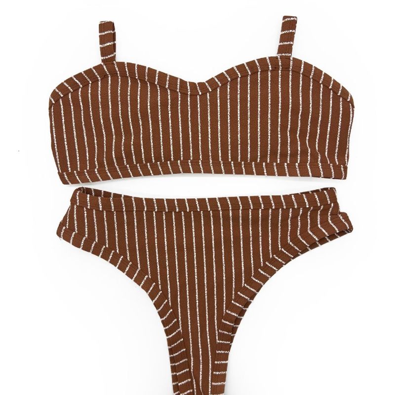 Conjunto Mônaco Caramelo Listrado
