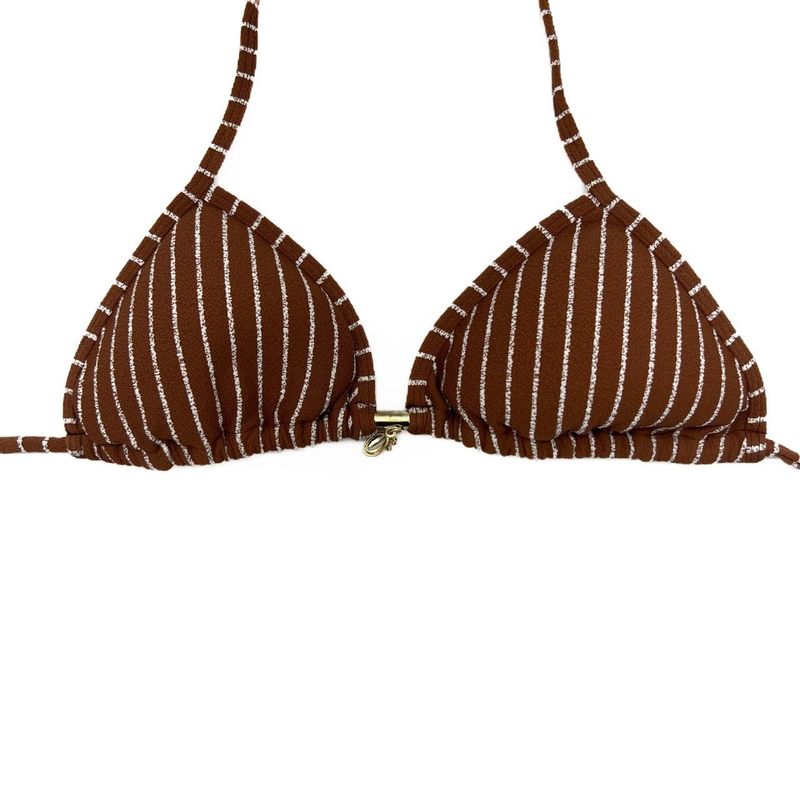 Top Cortininha Caramelo Listrado