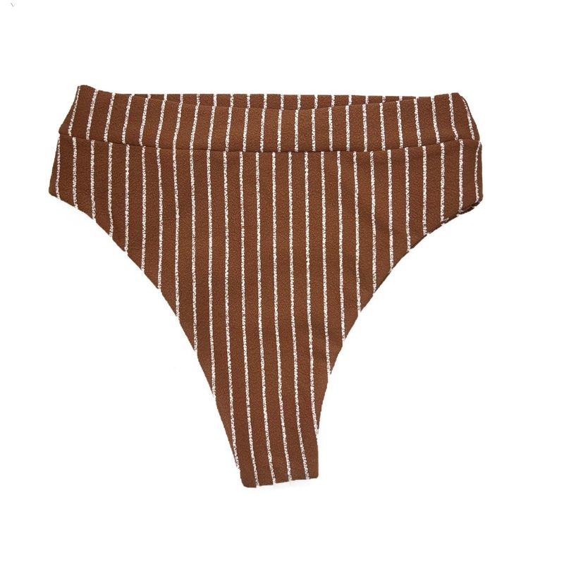 Calcinha Hot Pants Tradicional Caramelo Listrado