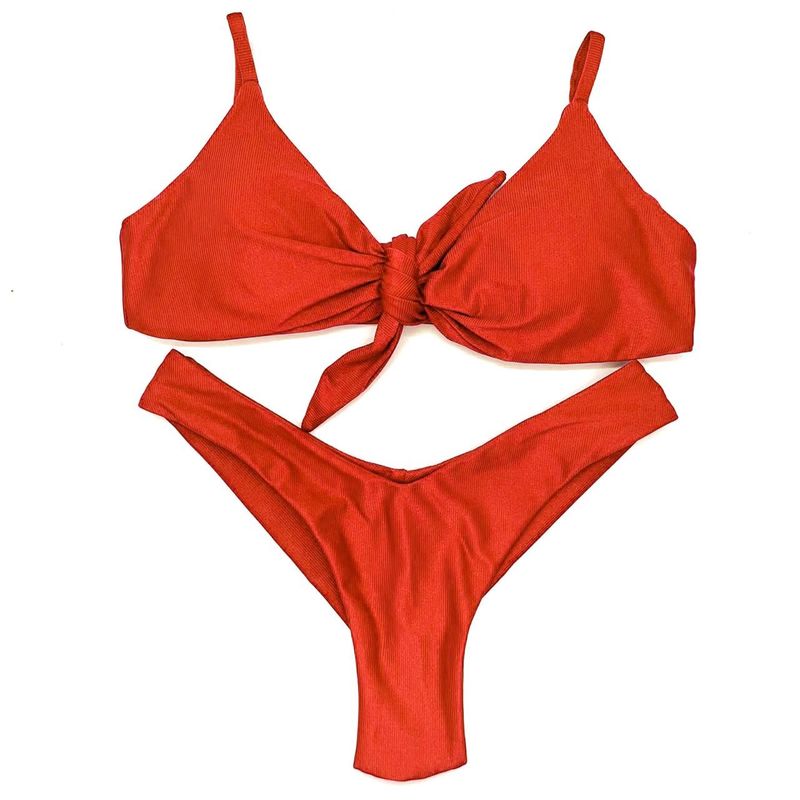 Conjunto Laço Laranja Canelado