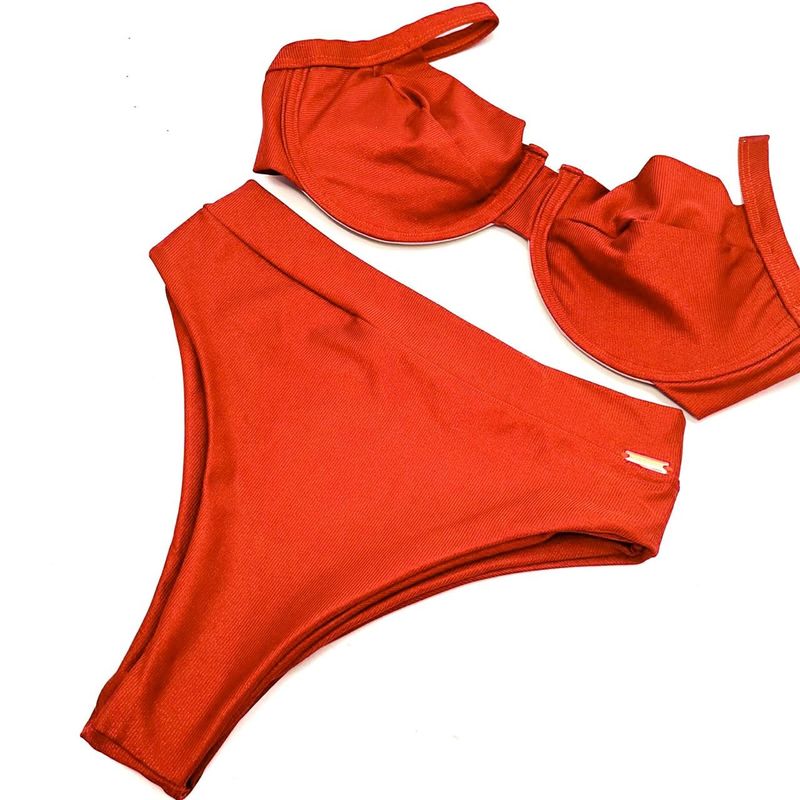 Conjunto Retrô Laranja Canelado