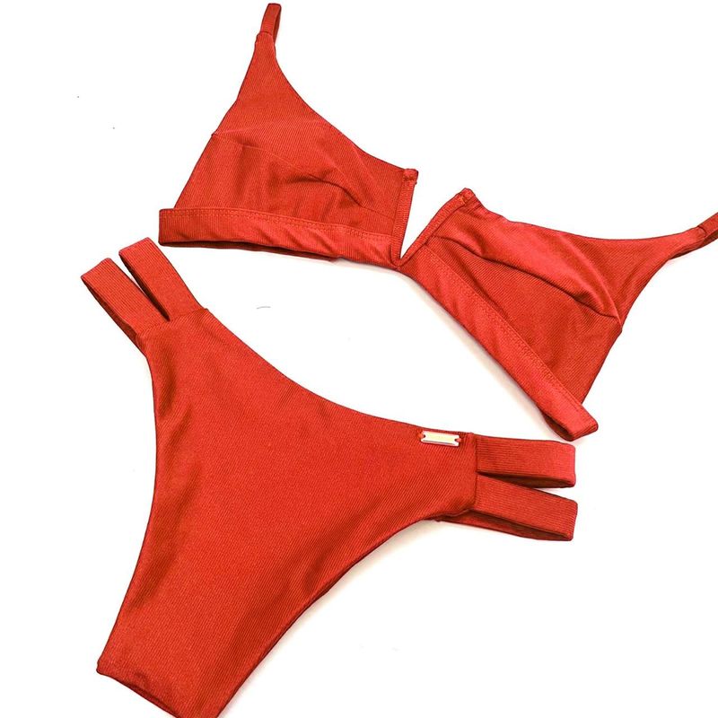 Conjunto Maldivas Laranja Canelado