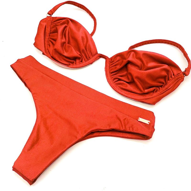Conjunto Hawaii Meia Taça Laranja Canelado