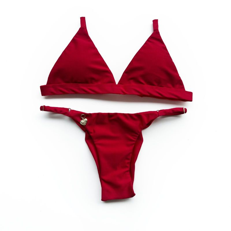 Conjunto Fixo Vermelho Canelado
