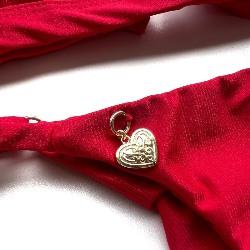 Conjunto Fixo Vermelho Canelado