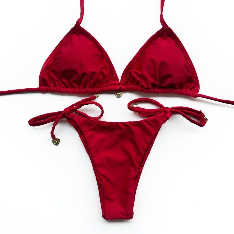 Conjunto Cortininha Vermelho Canelado