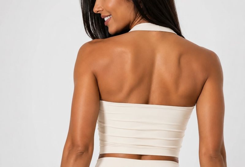 Cropped Frente Única Off White Liso