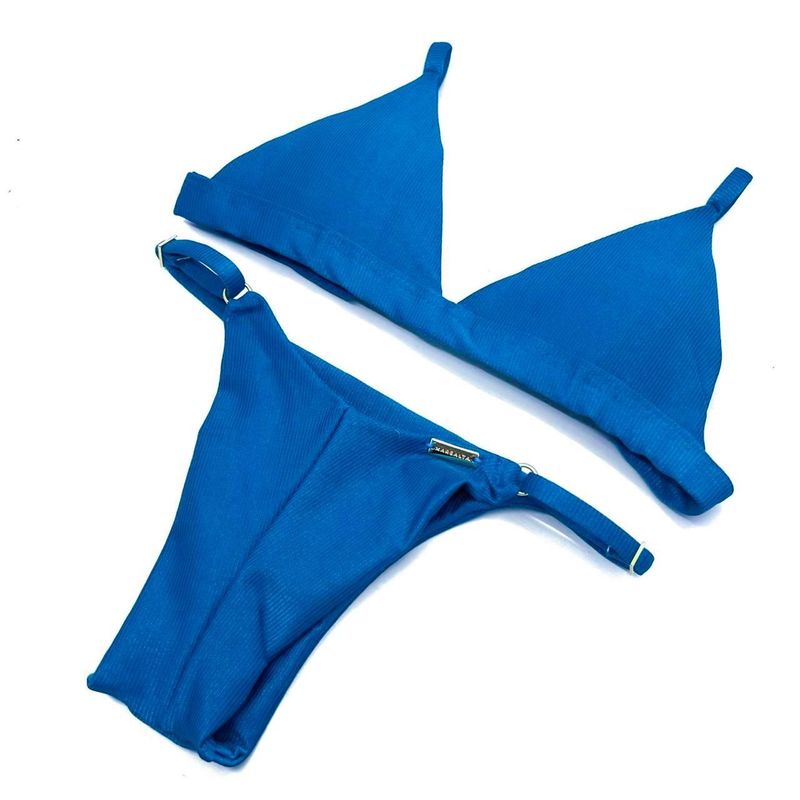 Conjunto Fixo Azul Atlântico Canelado