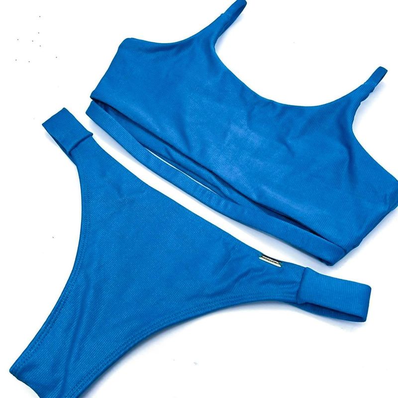 Conjunto Ousadia Azul Atlântico Canelado